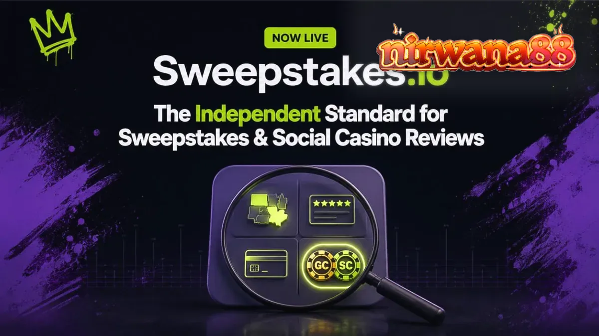 Antarmuka modern platform perbandingan kasino sosial dan sweepstakes di perangkat digital.